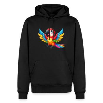 Papagei - Männer Premium Bio Hoodie - Schwarz - Vorne - Nico (187cm)