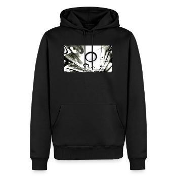 On the Block D2 - Männer Premium Bio Hoodie - Schwarz - Vorne - Nico (187cm)