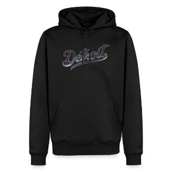 WILLKOMMEN IN DETROIT - Männer Premium Bio Hoodie - Schwarz - Vorne - Nico (187cm)
