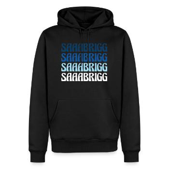Saaabrigg Saarbrücken Dialecte Cadeau - Sweat à capuche Premium bio Homme - noir - Devant - Nico (187cm)