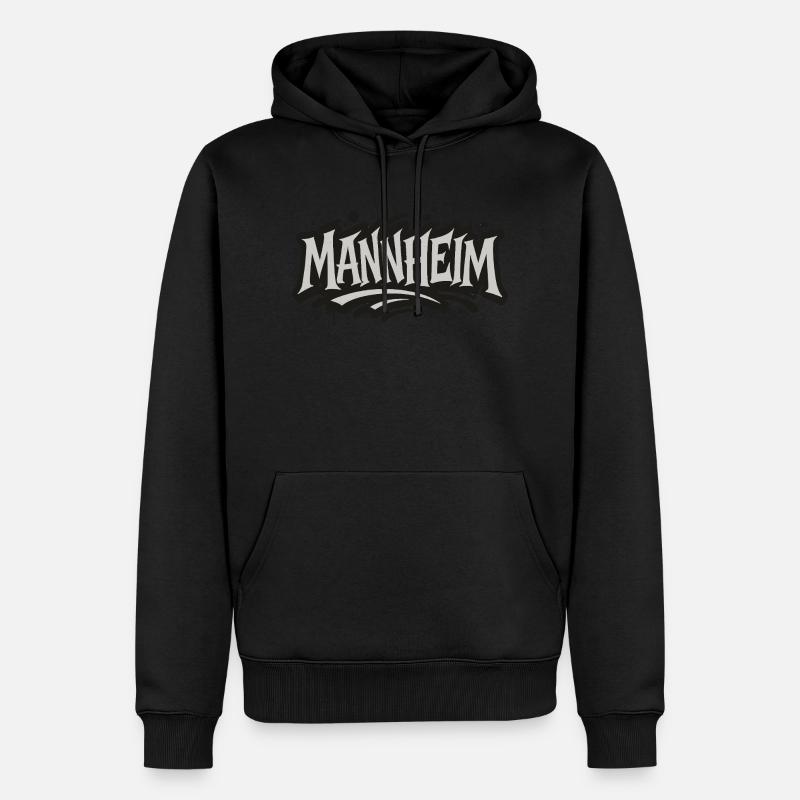 Mannheim Graffiti - Männer Premium Bio Hoodie - Schwarz
