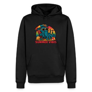 Sommerliche Vibes - Estival Chill Octopus - Männer Premium Bio Hoodie - Schwarz - Vorne - Nico (187cm)