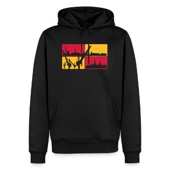 Hambourg horizon - Sweat à capuche Premium bio Homme - noir - Devant - Nico (187cm)