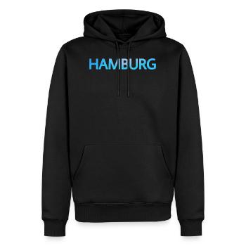 Hambourg - Sweat à capuche Premium bio Homme - noir - Devant - Nico (187cm)