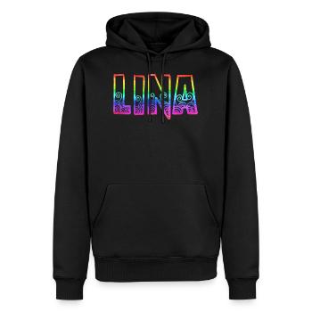 lina rs rainbow - Men’s Premium Organic Hoodie - black - Front - Nico (187cm)