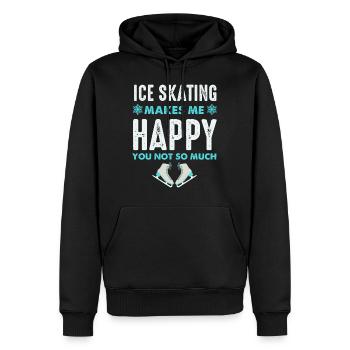 Skating Makes Me Happy- Eiskunstlaufen Geschenke - Männer Premium Bio Hoodie - Schwarz - Vorne - Nico (187cm)