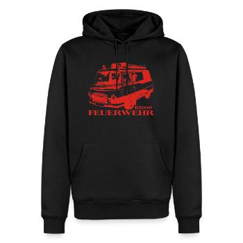 Barkas B1000 Feuerwehr - Männer Premium Bio Hoodie - Schwarz - Vorne - Nico (187cm)