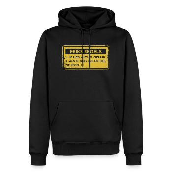 Eriks rules. Original gift. - Men’s Premium Organic Hoodie - black - Front - Nico (187cm)