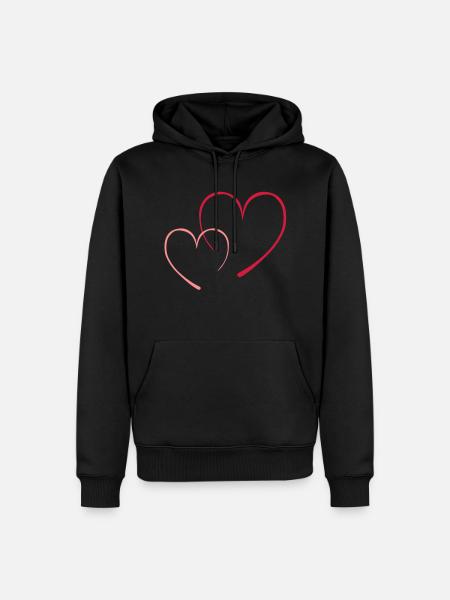 contour_2coeur - Sweat à capuche Premium bio Homme - noir