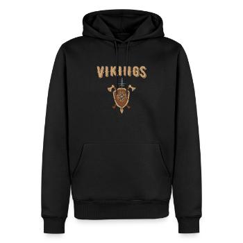 Wikinger Schild Vikings - Männer Premium Bio Hoodie - Schwarz - Vorne - Nico (187cm)