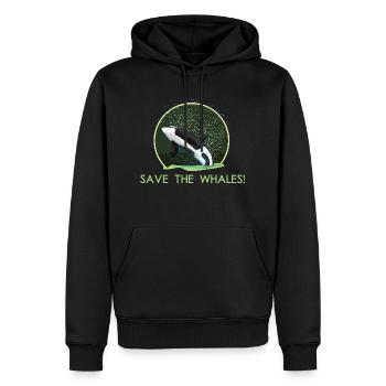 Save the Planet Rettet die Wale Orca Wal Killerwal - Männer Premium Bio Hoodie - Schwarz - Vorne - Nico (187cm)