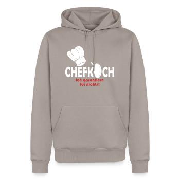 Chef - Sweat à capuche Premium bio Homme - taupe - Devant - Nico (187cm)