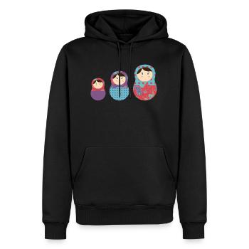 matriochkas - Männer Premium Bio Hoodie - Schwarz - Vorne - Nico (187cm)