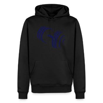 dumbbell bodybuilding weight bodybuilding symbol - Men’s Premium Organic Hoodie - black - Front - Nico (187cm)