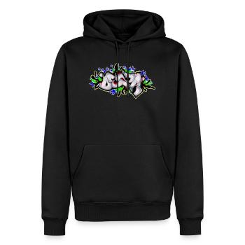 Graffiti - Sweat à capuche Premium bio Homme - noir - Devant - Nico (187cm)