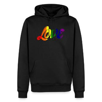 amour de fierté - Sweat à capuche Premium bio Homme - noir - Devant - Nico (187cm)