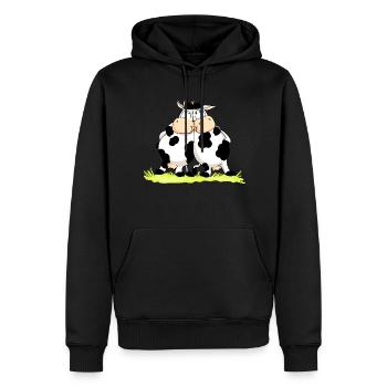 Twin Cows - Männer Premium Bio Hoodie - Schwarz - Vorne - Nico (187cm)