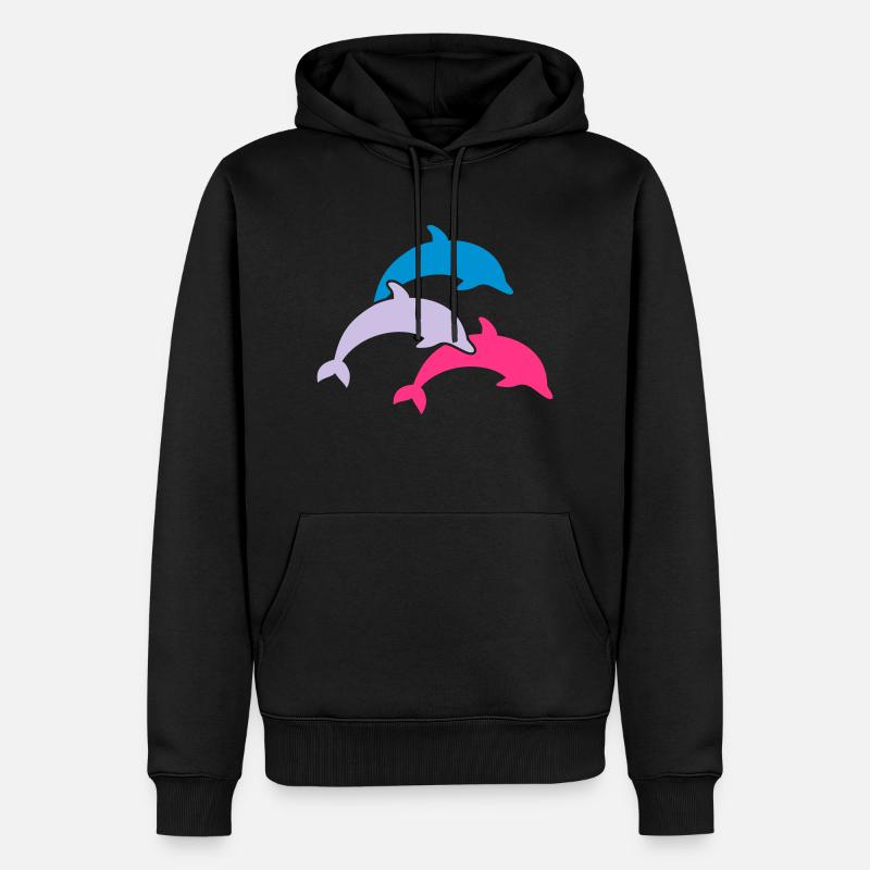 Dauphin - Sweat à capuche Premium bio Homme - noir