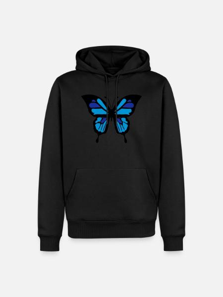 Blue butterfly - Men’s Premium Organic Hoodie - black