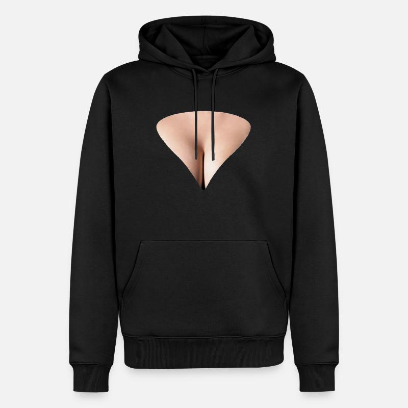 Brüste - Männer Premium Bio Hoodie - Schwarz