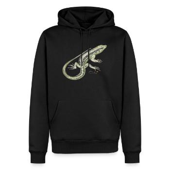 Zauneidechse - Männer Premium Bio Hoodie - Schwarz - Vorne - Nico (187cm)