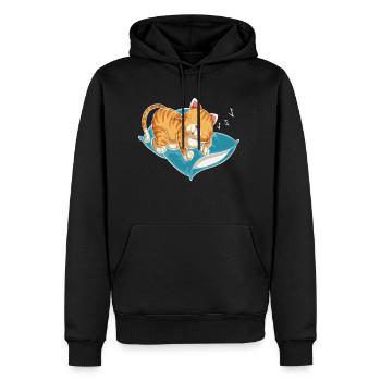 Cat, Katze, Animal, pet, Haustier, love, gift, Ges - Männer Premium Bio Hoodie - Schwarz - Vorne - Nico (187cm)