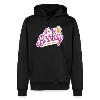 Mon anniversaire - Sweat à capuche Premium bio Homme - noir - Devant - Nico (187cm)