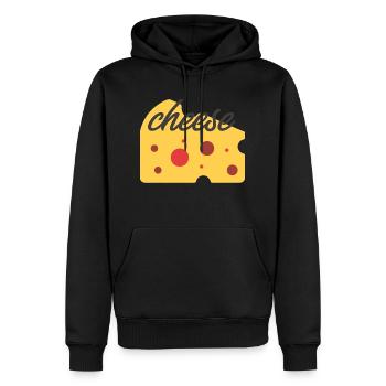 Cheese - Sweat à capuche Premium bio Homme - noir - Devant - Nico (187cm)
