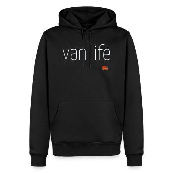 van life - Sweat à capuche Premium bio Homme - noir - Devant - Nico (187cm)
