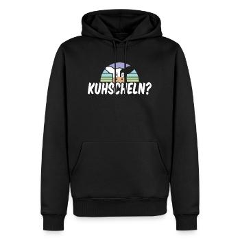 Kuhscheln niedliches Kuh Wortspiel - Männer Premium Bio Hoodie - Schwarz - Vorne - Nico (187cm)