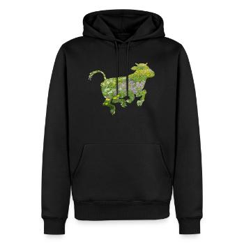 Kuh - Männer Premium Bio Hoodie - Schwarz - Vorne - Nico (187cm)