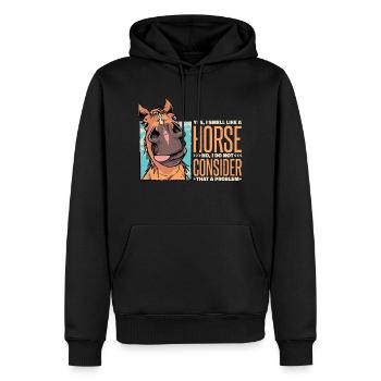 chevaux cheval proverbes - Sweat à capuche Premium bio Homme - noir - Devant - Nico (187cm)
