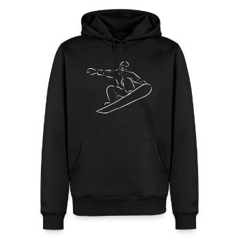 Snowboard Snowboarder - Sweat à capuche Premium bio Homme - noir - Devant - Nico (187cm)