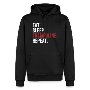 Eat Sleep Trampolin Wiederholung - Männer Premium Bio Hoodie - Schwarz - Vorne - Nico (187cm)
