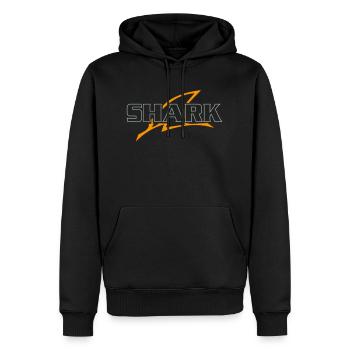 HAI - Männer Premium Bio Hoodie - Schwarz - Vorne - Nico (187cm)