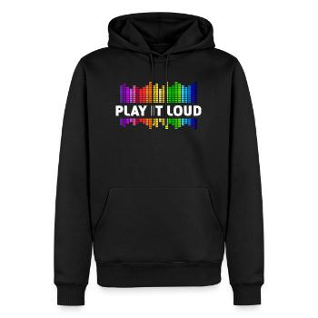 Jouez-le fort Égaliseur Musique Rainbow Colorful Disco - Sweat à capuche Premium bio Homme - noir - Devant - Nico (187cm)