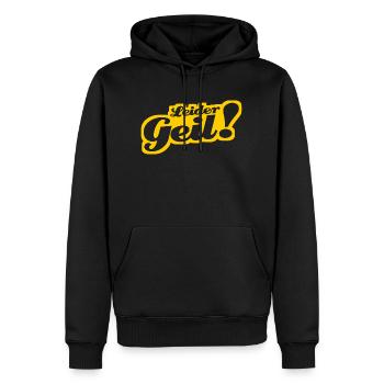 Leider Geil - Cooler Spruch - Coole Sprüche - Männer Premium Bio Hoodie - Schwarz - Vorne - Nico (187cm)