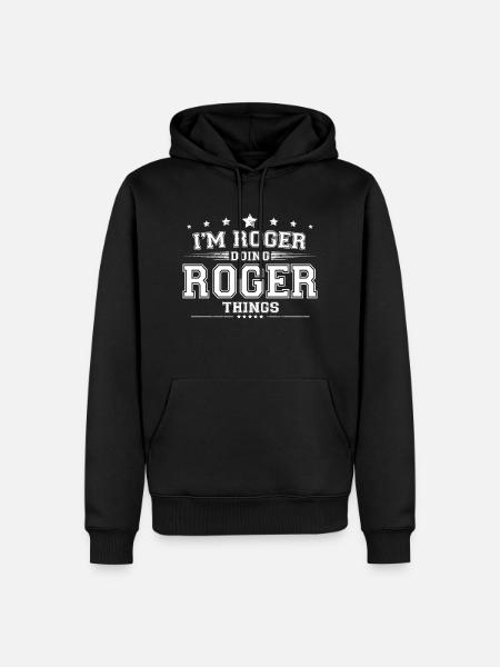 Roger - Sweat à capuche Premium bio Homme - noir