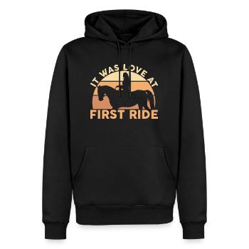 It Was Love at First Ride Horses Horse Rider - Männer Premium Bio Hoodie - Schwarz - Vorne - Nico (187cm)
