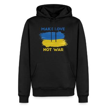 Faites de l’amour et non de la paix de guerre pour l’Ukraine - Sweat à capuche Premium bio Homme - noir - Devant - Nico (187cm)