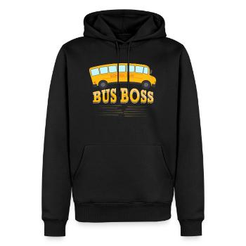 Bus Boss School Bus Driver Yellow Bus - Männer Premium Bio Hoodie - Schwarz - Vorne - Nico (187cm)