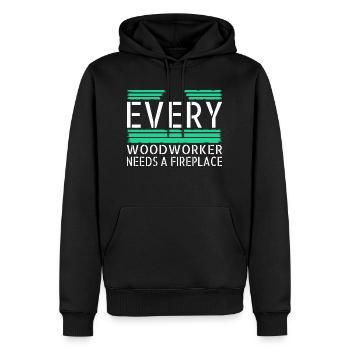 funny job forest work present the carpenters best - Männer Premium Bio Hoodie - Schwarz - Vorne - Nico (187cm)