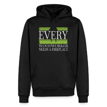 abatteur d’arbres humour geek drôle d’artisans design - Sweat à capuche Premium bio Homme - noir - Devant - Nico (187cm)