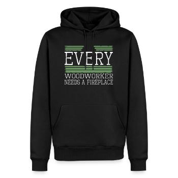 crochet de marteau-piqueur de maçon citation tronçonneuse saisir - Sweat à capuche Premium bio Homme - noir - Devant - Nico (187cm)