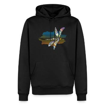 Libellule - Sweat à capuche Premium bio Homme - noir - Devant - Nico (187cm)