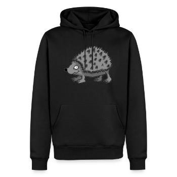 Hérisson 1 - Sweat à capuche Premium bio Homme - noir - Devant - Nico (187cm)
