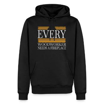 carpentry quote happy lumberjack lumberman - Männer Premium Bio Hoodie - Schwarz - Vorne - Nico (187cm)