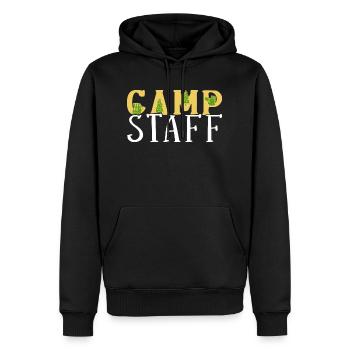 Camp d’été Tent Camp Manager - Sweat à capuche Premium bio Homme - noir - Devant - Nico (187cm)