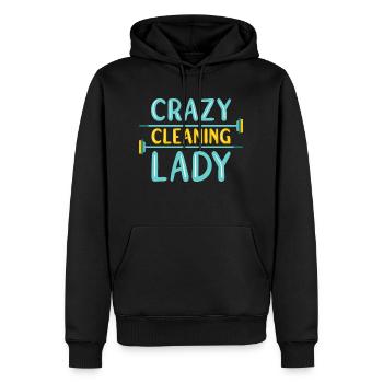 Femme de ménage Ménage - Sweat à capuche Premium bio Homme - noir - Devant - Nico (187cm)