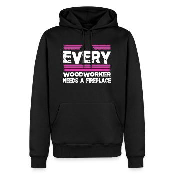 bingo salle tshirts construction charpentier - Sweat à capuche Premium bio Homme - noir - Devant - Nico (187cm)